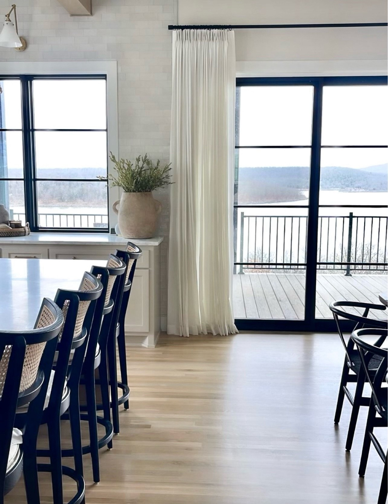 Amazon drapes that look custom
We used three panels on each end of the slider because it’s a very wide door. 

#LTKStyleTip #LTKHome