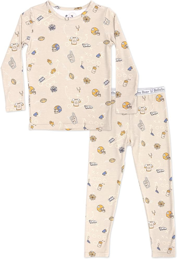 Bellabu Bear Two-Piece Pajama Set for Boys & Girls, Matching Family Pajamas, Rayon from Bamboo | Amazon (US)