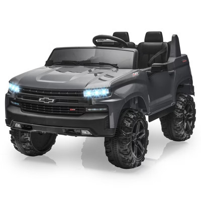 Acekool 24V Kids Ride-On Chevy Silverado Truck, Licensed, Remote, Bluetooth & Suspension System (Gray) | Target