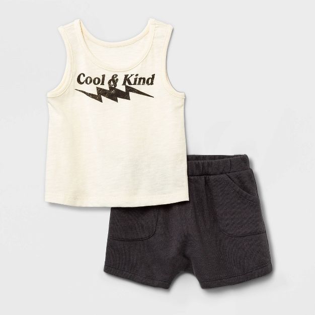 Grayson Mini Baby Boys' 2pc 'Cool & Kind' Tank Top & Shorts Set | Target
