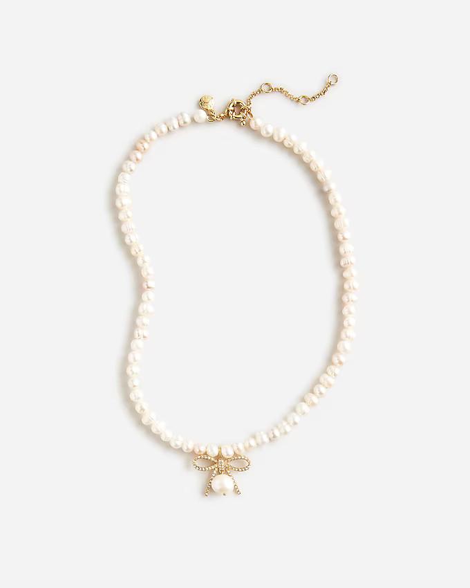 Freshwater pearl bow necklace | J. Crew US