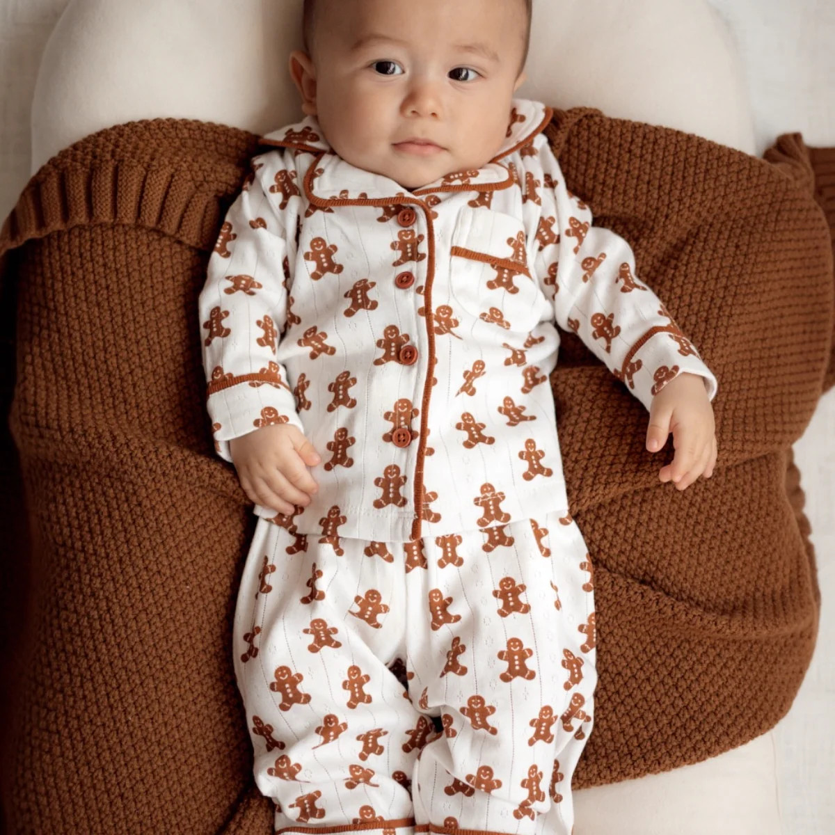 Gingerbread / Organic Pointelle Lounge Set | SpearmintLOVE