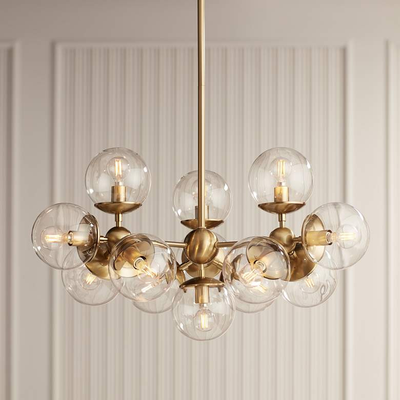 Possini Euro Cosas 27 1/2" Wide Warm Brass 13-Light Pendant | Lamps Plus