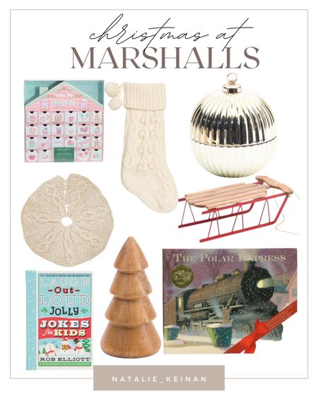 Christmas at Marshall’s. Holiday decor at Marshall’s. Advent calendar. Glass ornament ball. Stocking. Tree skirt. Sled. Wooden tree. Polar express. 

#LTKSeasonal #LTKsalealert #LTKHoliday