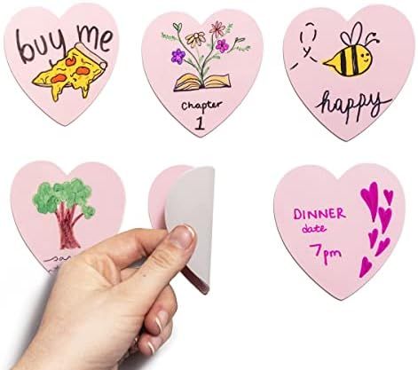 M.C. Squares Stickies Pink Heart Reusable Sticky Notes | 6-Pack Love Re-Stickable Mini Whiteboards w | Amazon (US)