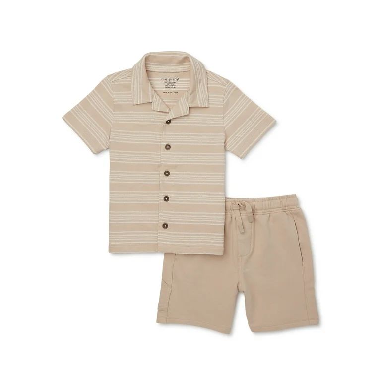 easy-peasy Toddler Boy Button Up Shirt and Short Outfit Set, 2-Piece, Sizes 18M-5T - Walmart.com | Walmart (US)