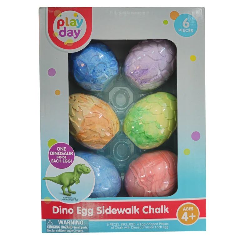 Play Day 6CT Dino Egg Sidewalk Chalk, 6 Pieces | Walmart (US)