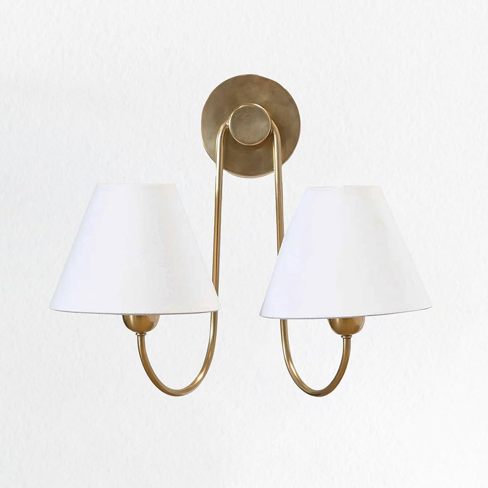 Double Swoop Sconce, Wainwright Double Swoop Sconce, 17.5" w x 9.5" d x 14" h (Brass) | Amazon (US)