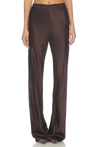 EAVES Loretta Silk Pants in Chocolate Brown from Revolve.com | Revolve Clothing (Global)