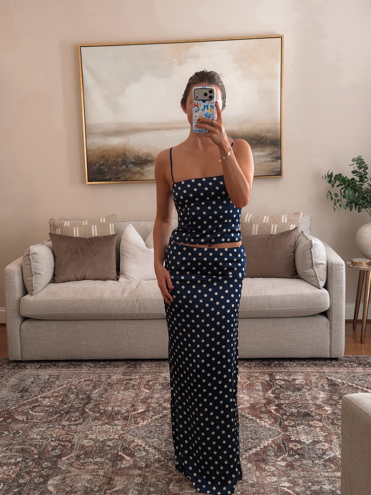 Polka dots but make it chic. This matching set is such an easy win for nights out, date nights, vacations, or anytime you want to look put together with minimal effort. Love how flattering the fit is while still feeling comfortable and effortless. 

polka dot set, matching set outfit, two piece set, skirt set, polka dot skirt, polka dot top, navy polka dot outfit, date night outfit, dinner outfit, vacation outfit, summer night outfit, resort wear, chic outfit, elevated basics, women’s fashion finds, trendy outfit, classic style, feminine outfit, flattering outfit, casual dressy outfit, outfit inspiration, summer outfits, neutral outfit, capsule wardrobe, stylish set, evening outfit, vacation style, fashion finds, LTK finds, affordable fashion 

#LTKootd #LTKValentine #LTKgrwm