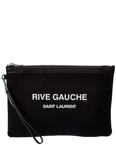 Rive Gauche Canvas Zippered Pouch | Gilt