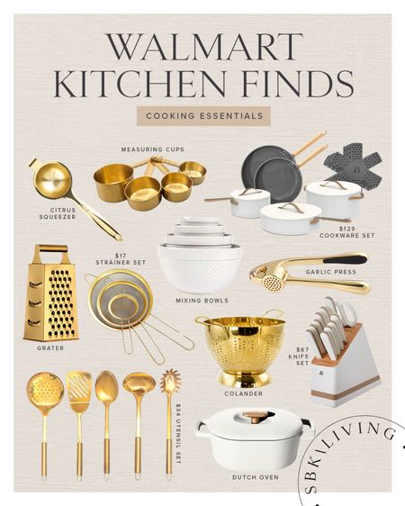 HOME \ Walmart kitchen finds - white and gold!✨🤍

Home decor
Cooking 

#LTKunder50 #LTKhome