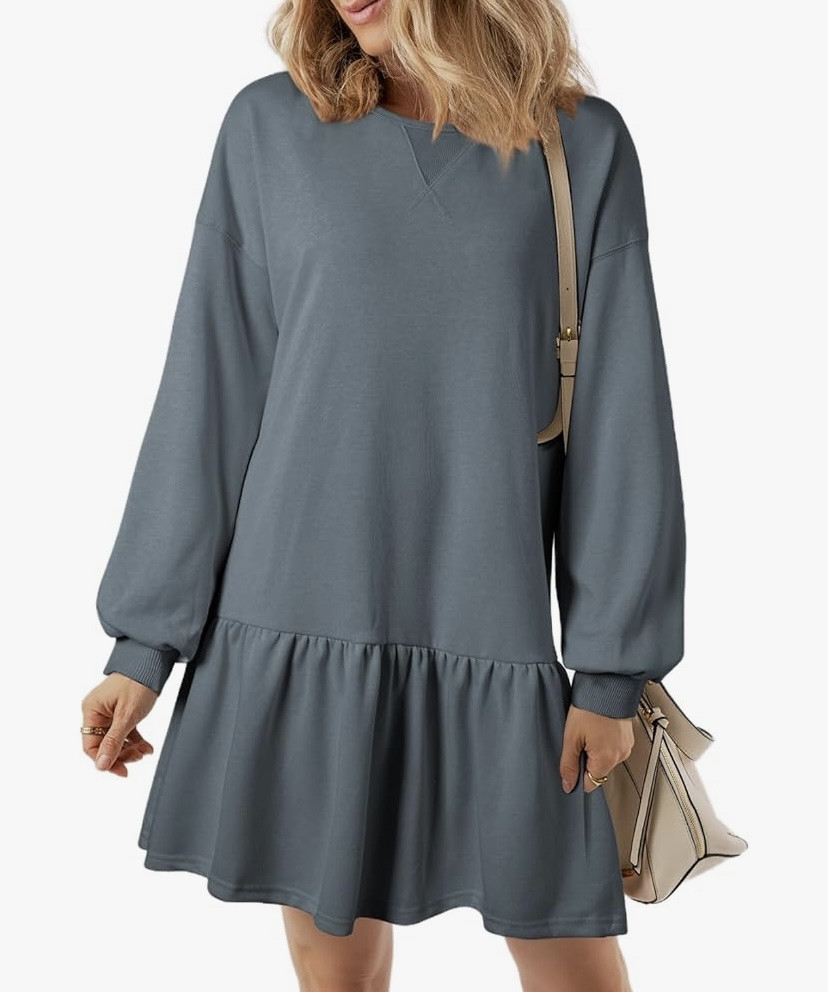 A casual but comfortable look; style this with sneakers, heeled mules, or boots.  This comes in a variety of colors.  
#falldress #thanksgiving #thanksgivingoutfit #amazon #sweatshirtdress #casualdress 

#LTKU #LTKOver40 #LTKSeasonal #LTKSwim #LTKStyleTip #LTKFindsUnder50