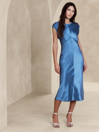 Claudette Silk Midi Dress | Banana Republic (US)