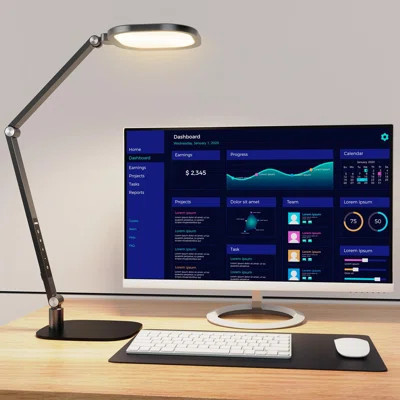 LED Desk Lamp For Home Office, Desk Light For Video Call, 3 Color Temperature 10 Brightness Computer Light, Dimmable Led Desk Light With Memory & Time | Wayfair North America