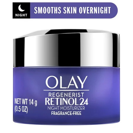Olay Regenerist Retinol 24 + Peptide Night Face Moisturizer Fragrance-Free Trial Size 0.5 oz | Walmart (US)