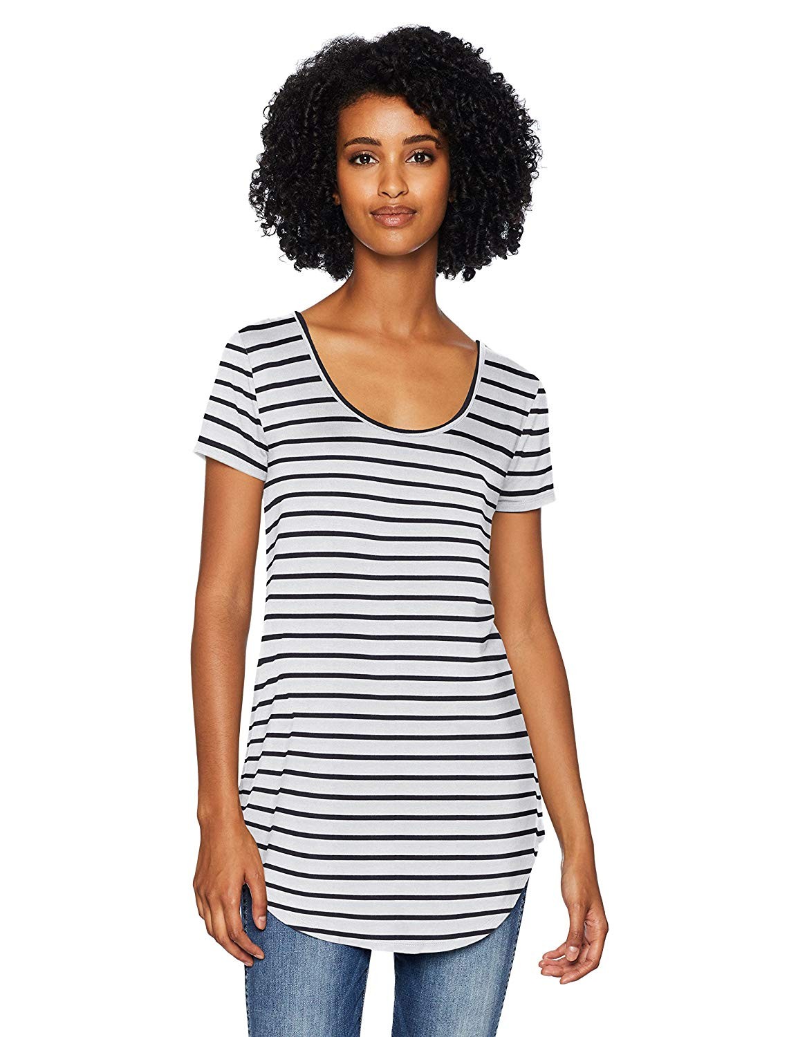 Daily Ritual Women's Jersey Short-Sleeve Scoop-Neck Longline T-Shirt | Amazon (US)