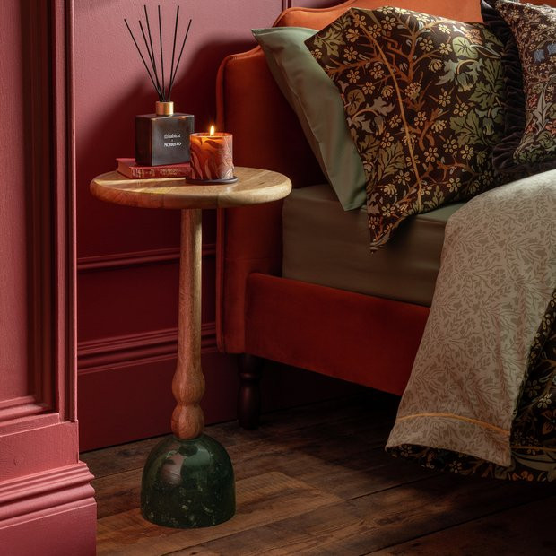 Buy Habitat x Morris & Co. Hammersmith Marble & Wood Side Table | Side tables | Habitat | Habitat UK