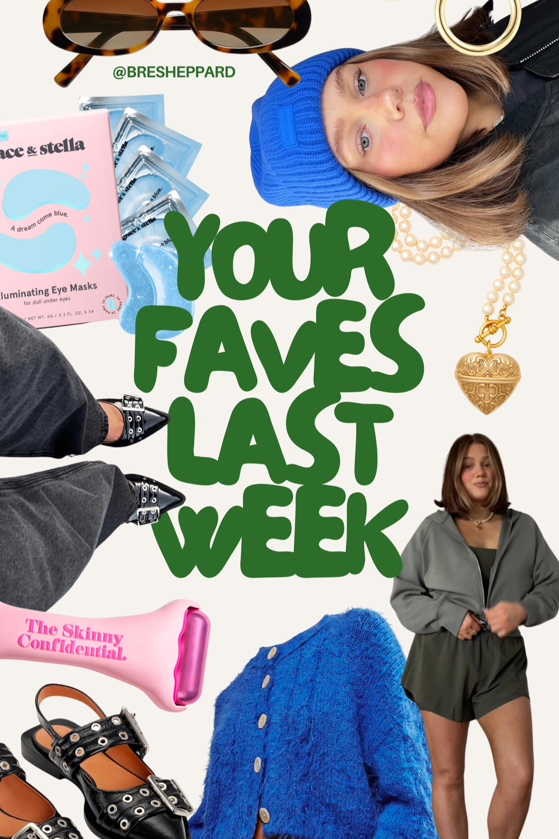 Your faves last week! Love these eye masks they come out to less than $1 each. Flats are TTS comfy and trendy at a good price point. Abercrombie romper I sized up to a L! Ice roller, Amazon hoops I wear daily, sunglasses! 