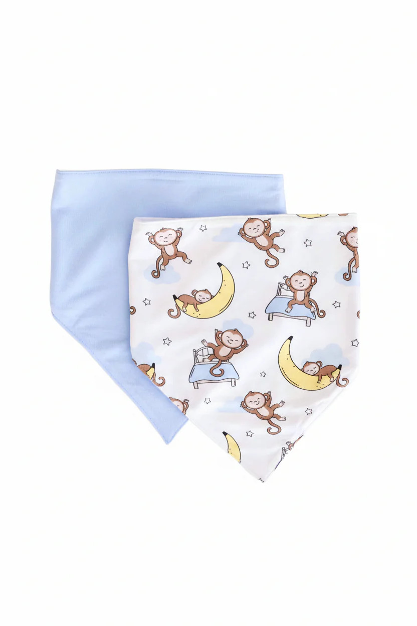 Monkey See, Monkey Snooze 2pc Bandana Bibs | Caden Lane