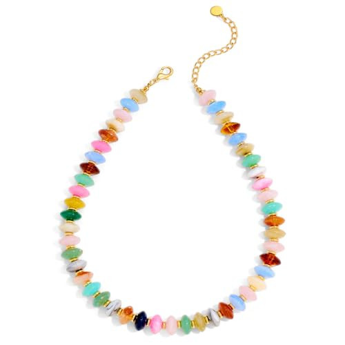 Forgreafa Colorful Bead Necklace for Women Chunky Resin Choker Y2K Jewelry | Amazon (US)