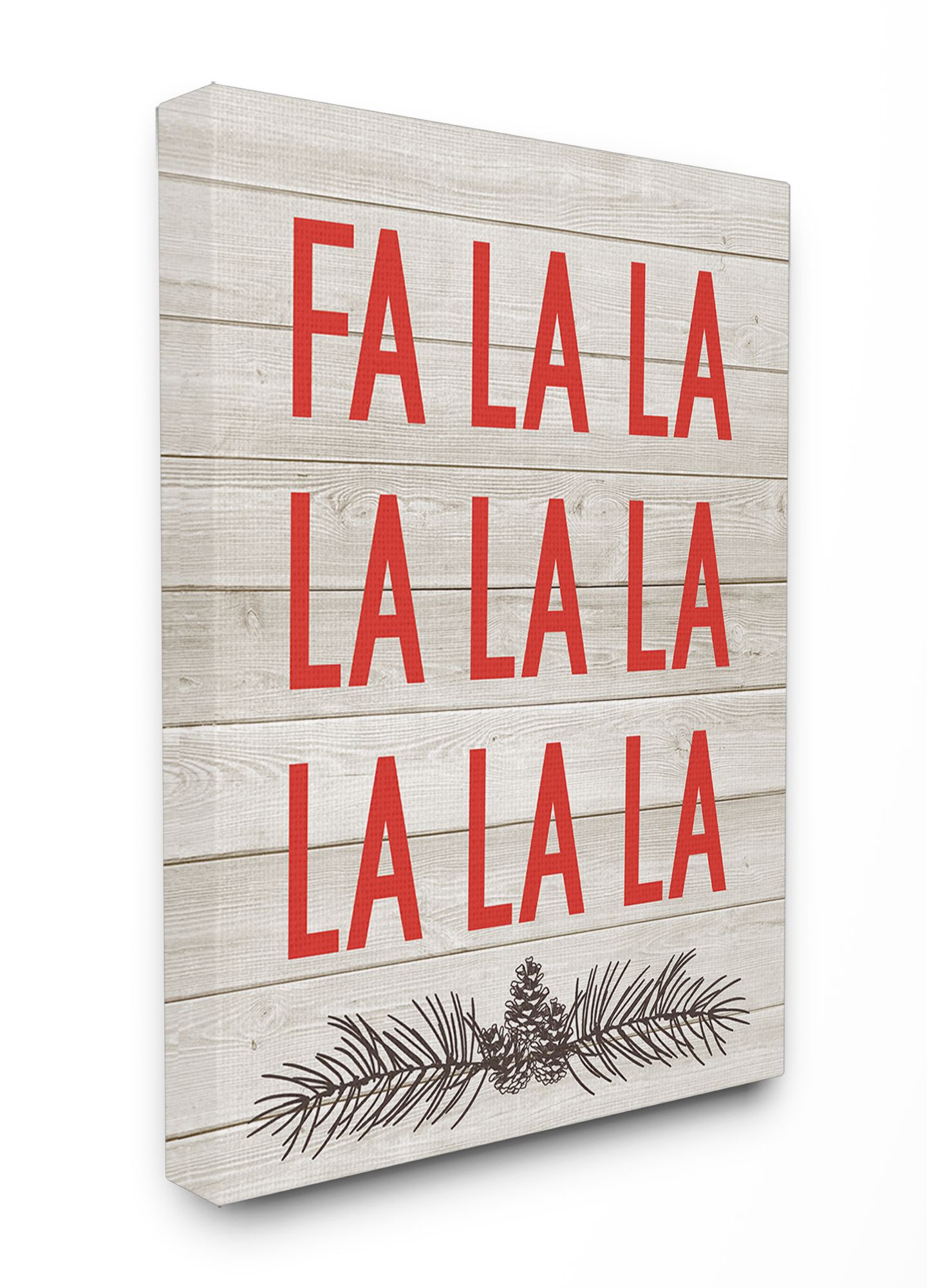 The Stupell Home Decor Collection Christmas Deck the Halls Fa La La Stretched Canvas Wall Art | Walmart (US)