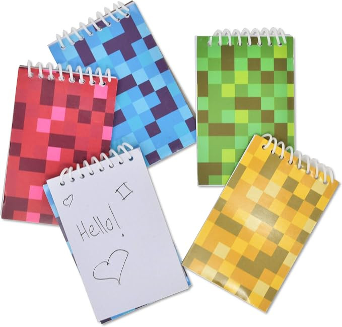 Gift Boutique 48 Mini Pixel Notepads Mining Party Favors Kids Supplies Pix-elated Notepad Noteboo... | Amazon (US)