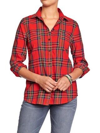 Old Navy Womens Plaid Flannel Shirts - Red tartan | Old Navy US