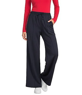 Sugarlips Petite Size Athletic Shimmer Stripe Wide Leg Track Pants - PL | Dillard's