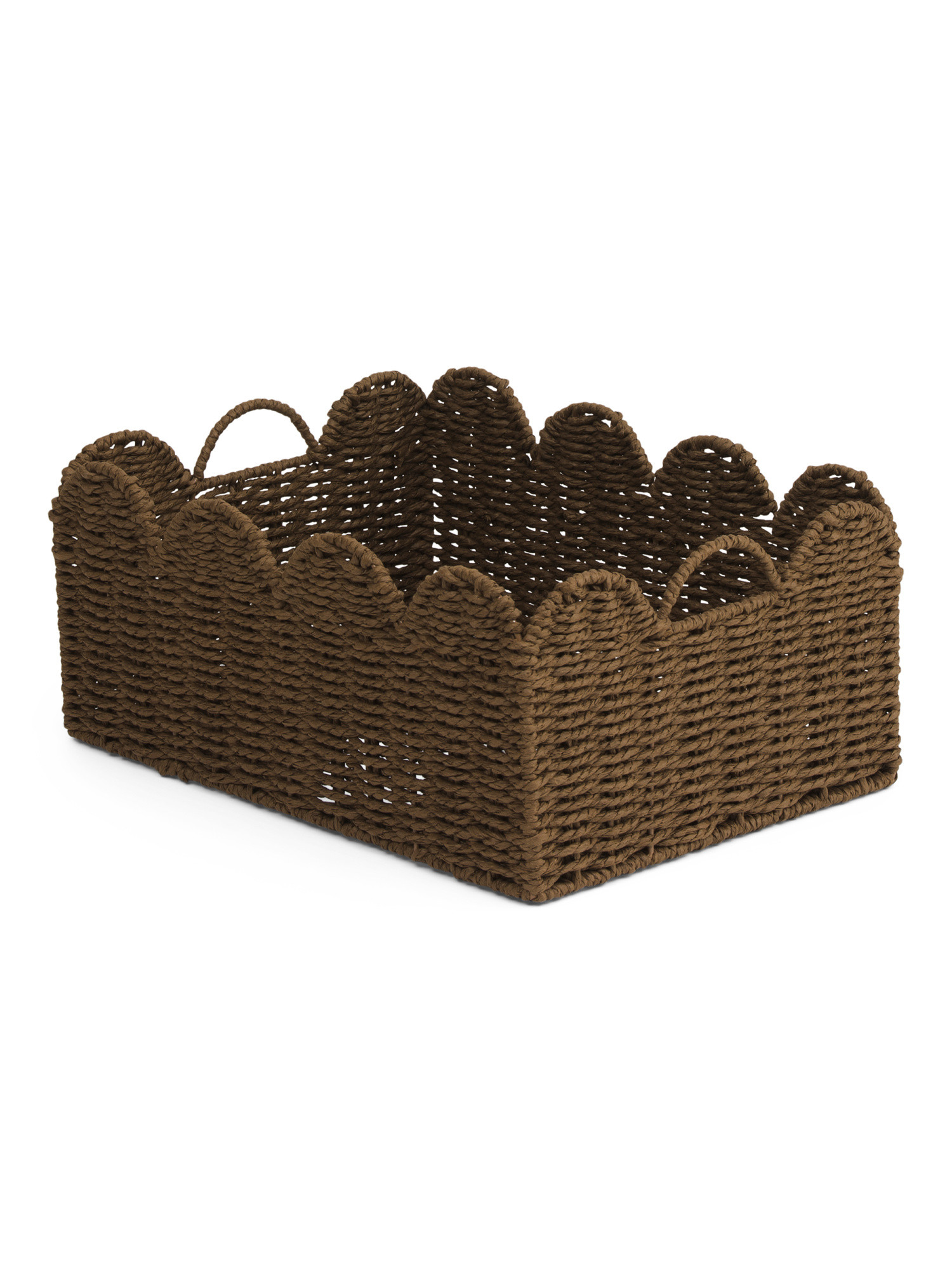 Large Paper Rectangular Basket With Scallop Accent | TJ Maxx