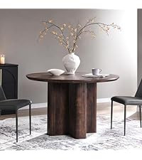 T4TREAM 47" Fluted Round Dining Table for 4-6, Mid-Century Modern Kitchen Table with Thickened Ed... | Amazon (US)