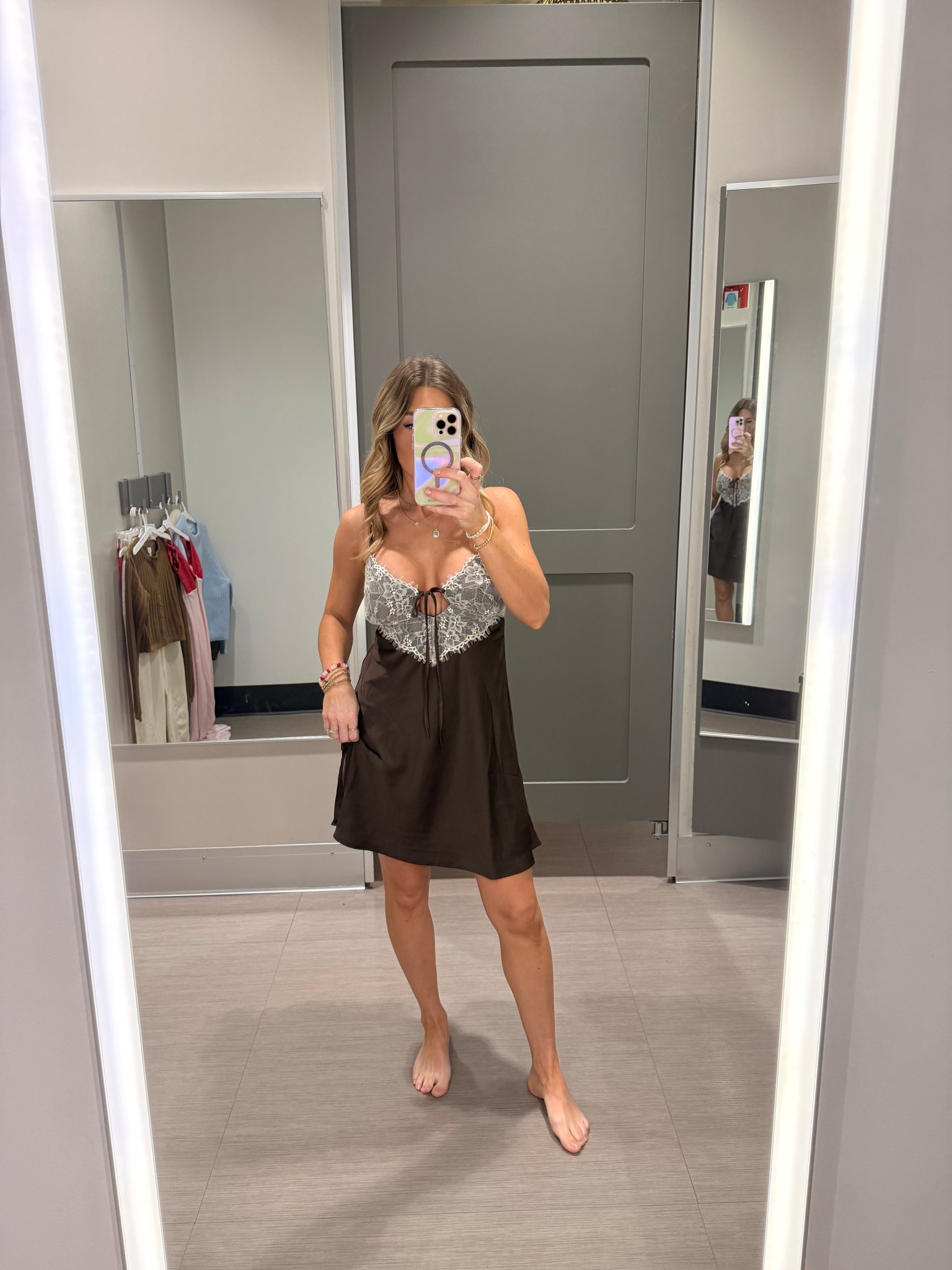 Free people dupe at Target! Brown lace mini slip dress

#LTKootd #LTKFindsUnder100 #LTKFindsUnder50