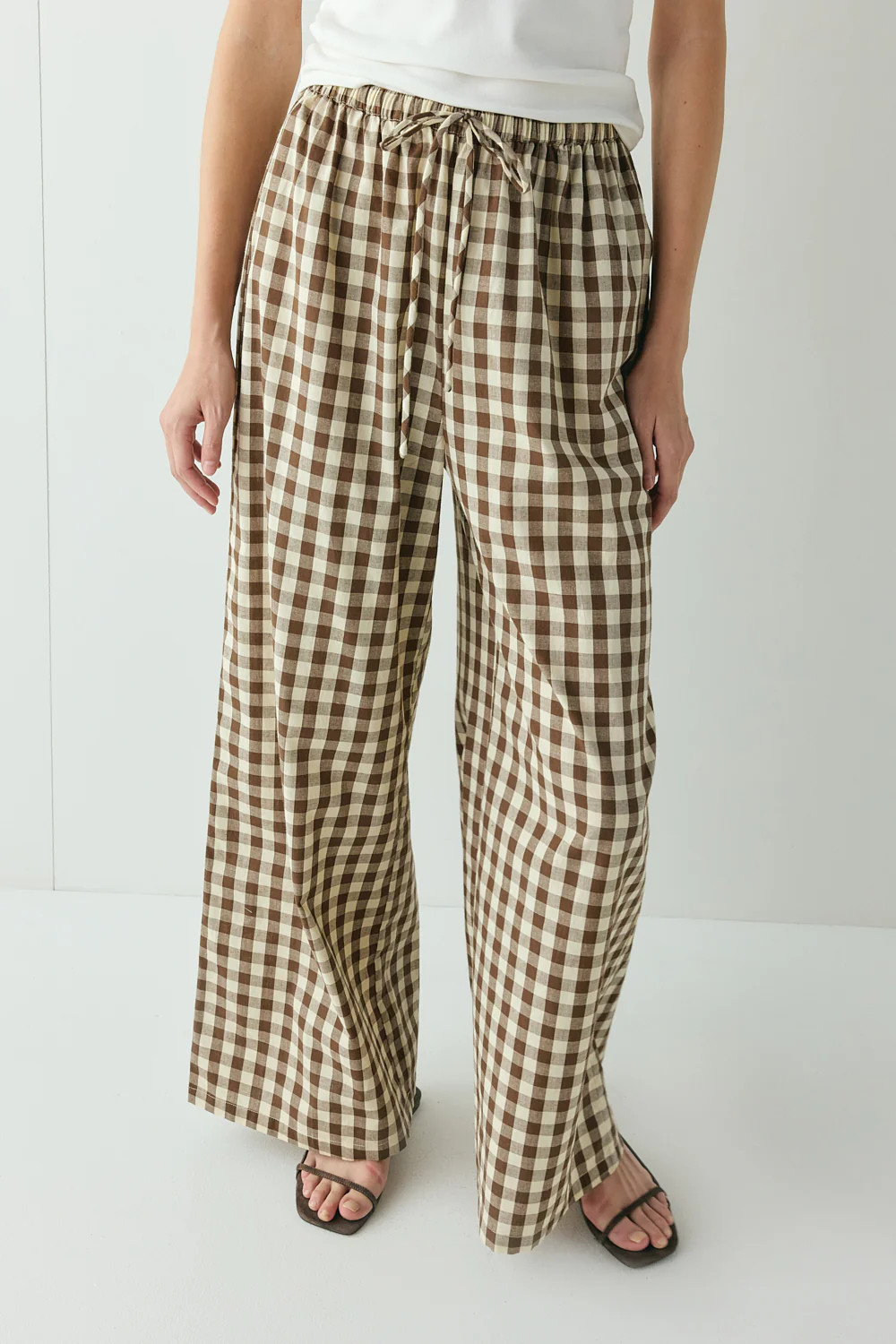 Raya Pants Brown Check | VRG Grl