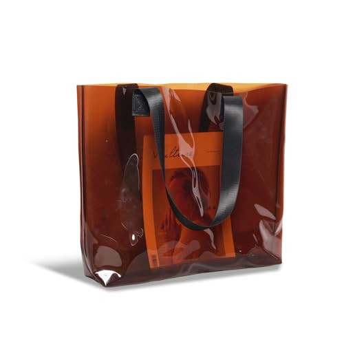 Jelly Tote Clear Amber Large with Wide Strap Jelly Purse Waterproof Pvc Beach Minimalist Aestheti... | Amazon (US)