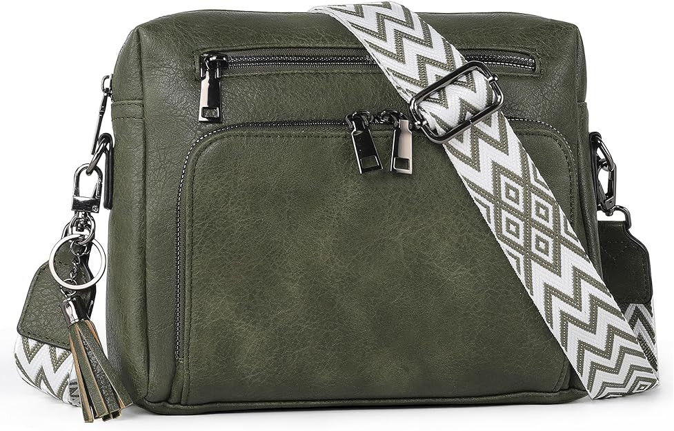 TANTOMI Crossbody Bags for Women Trendy Crossbody Purse Shoulder Handbags Vegan Leather Built in ... | Amazon (US)