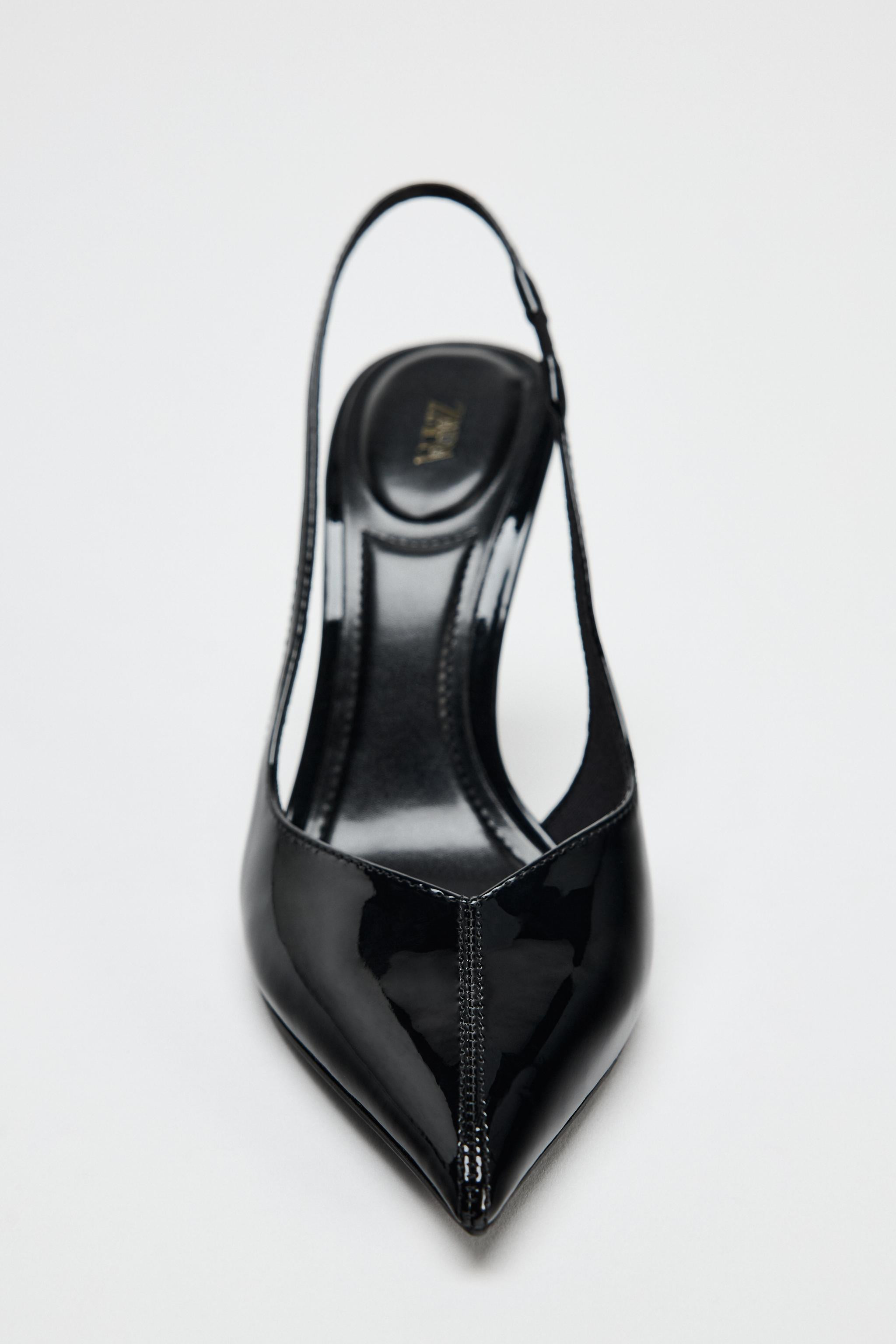 PATENT EFFECT SLINGBACK SHOES | Zara UK