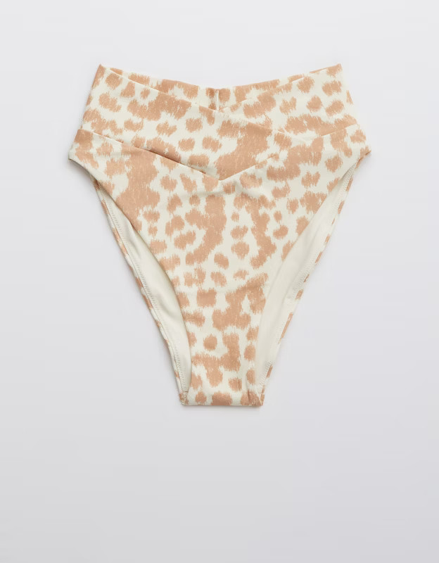 Aerie Crossover High Cut Cheeky Bikini Bottom | American Eagle Outfitters (US & CA)