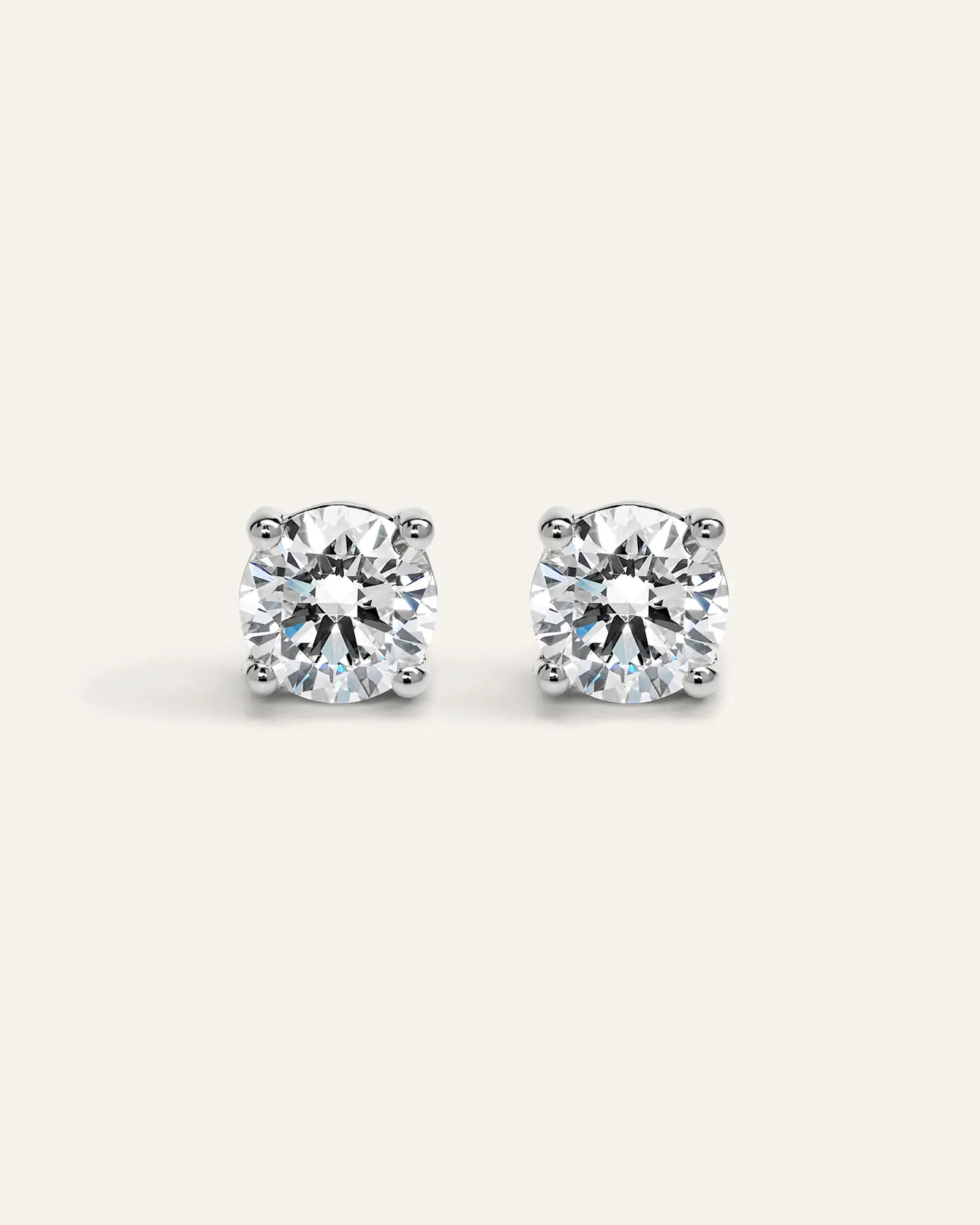 14K Gold Lab Grown Diamond Four-Prong Solitaire Studs - 4ctw | Quince