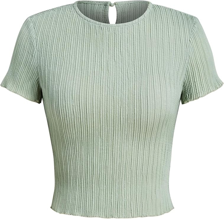 CIDER Round Neck Solid Short Sleeve Tee | Amazon (US)