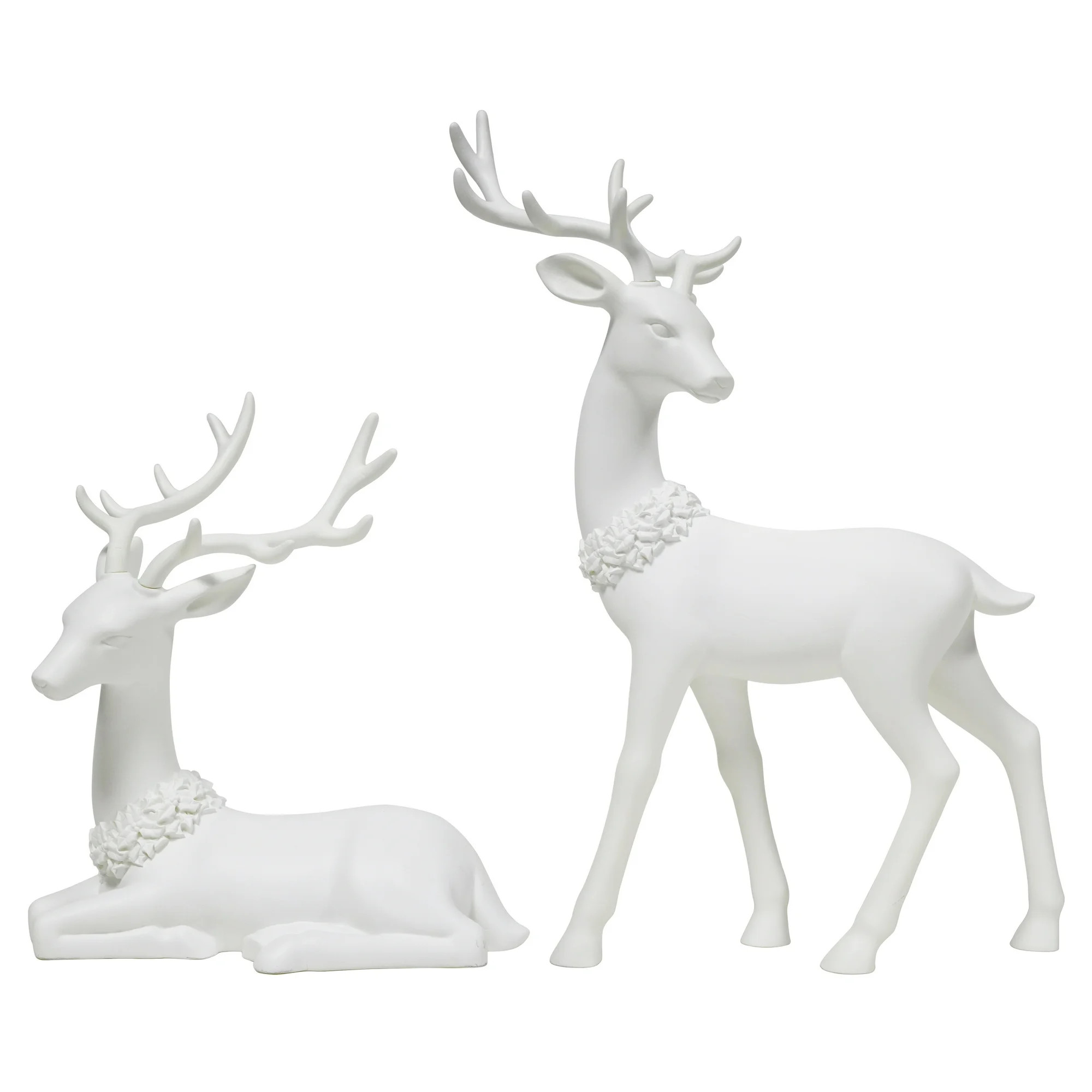 Blow Mold Plastic Deer Christmas Tabletop Decorations, White, 15", 2 Count, by Holiday Time | Walmart (US)