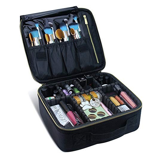 Travel Makeup Case,Chomeiu- Professional Cosmetic Makeup Bag Organizer Makeup Boxes With Compartm... | Amazon (US)