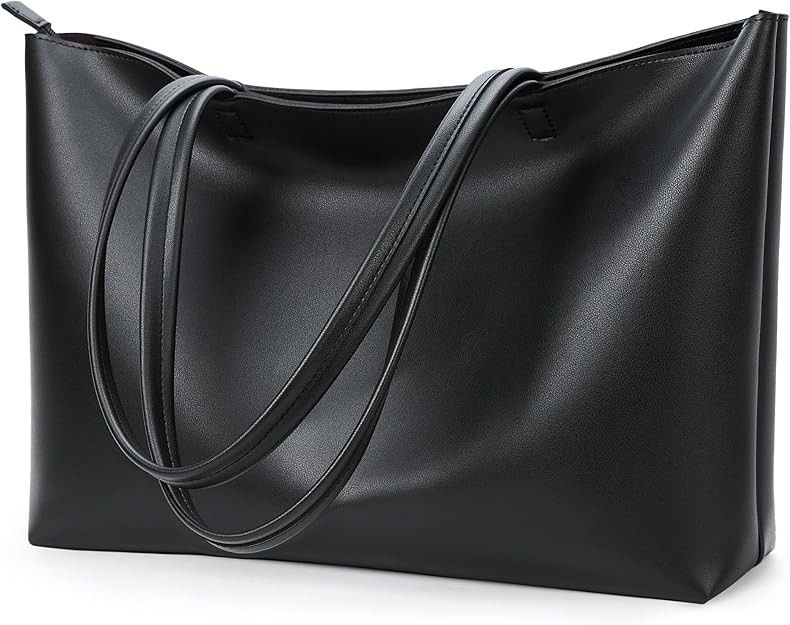KALIDI Tote Bag Zipper Shoulder Bag Faux Leather Purses Satchel for Women Casual Handbag Work Dat... | Amazon (US)