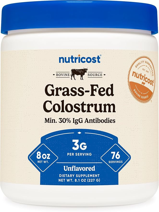 Nutricost Colostrum Powder 8 oz, Lactoferrin and Minimum 30% Immunoglobulins (IgG), from Bovine C... | Amazon (US)