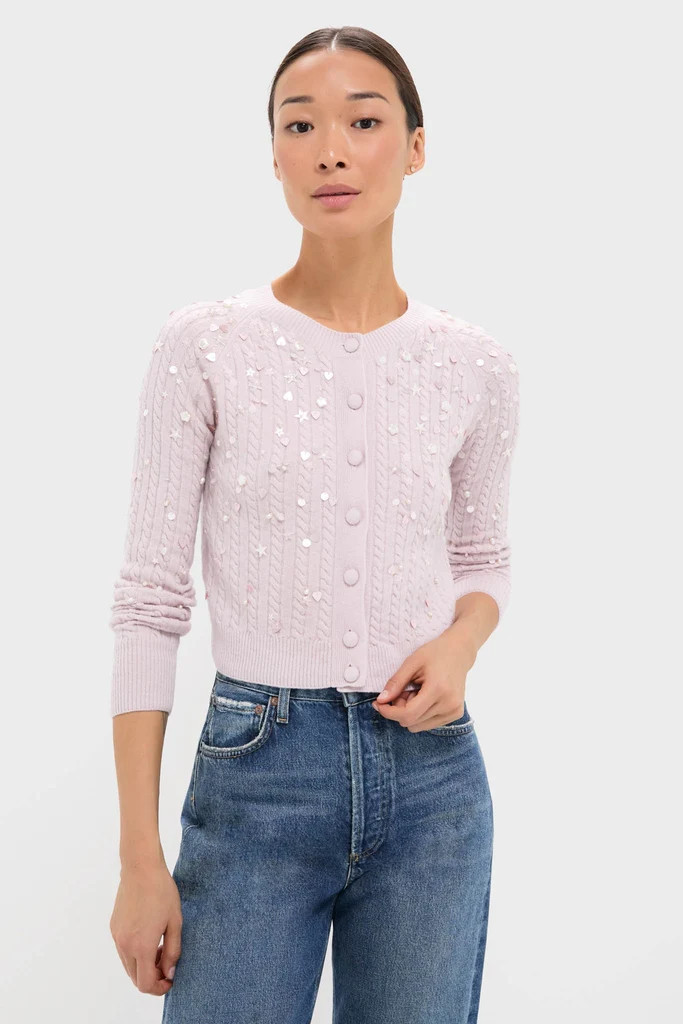 Blush Pink Gilberte Embroidered Cardigan | Tuckernuck (US)