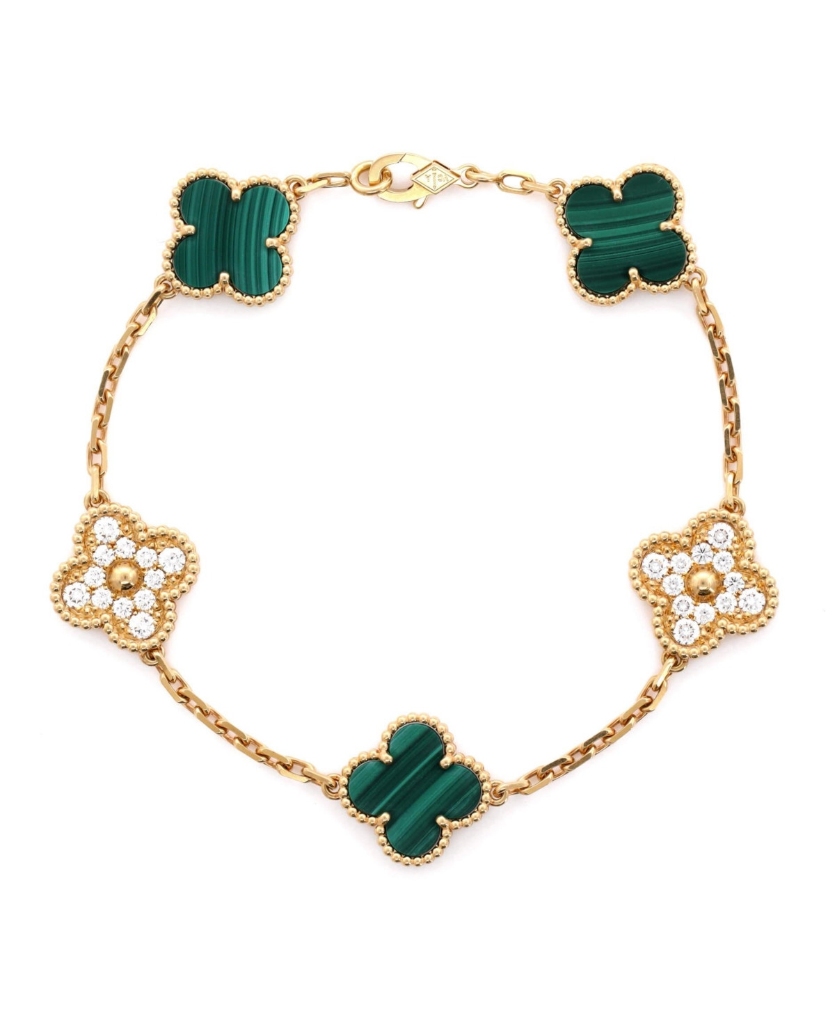 Pre-Owned Van Cleef & Arpels Vintage Alhambra 5 Motifs Bracelet - 18k yellow gold | Macy's