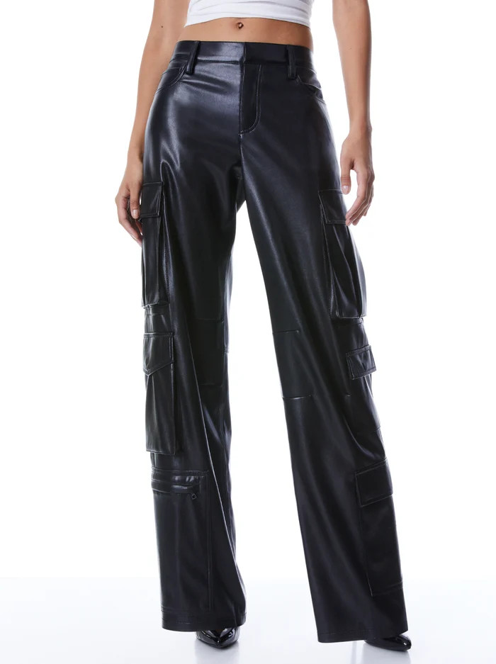 LUIS VEGAN LEATHER CARGO PANT | Alice + Olivia