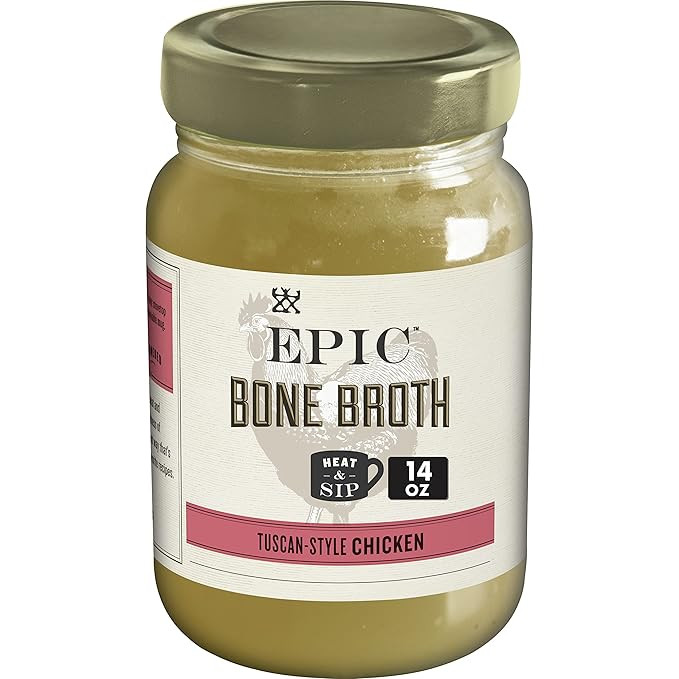 EPIC Tuscan Chicken Bone Broth, Keto Consumer Friendly, 14 oz jar | Amazon (US)