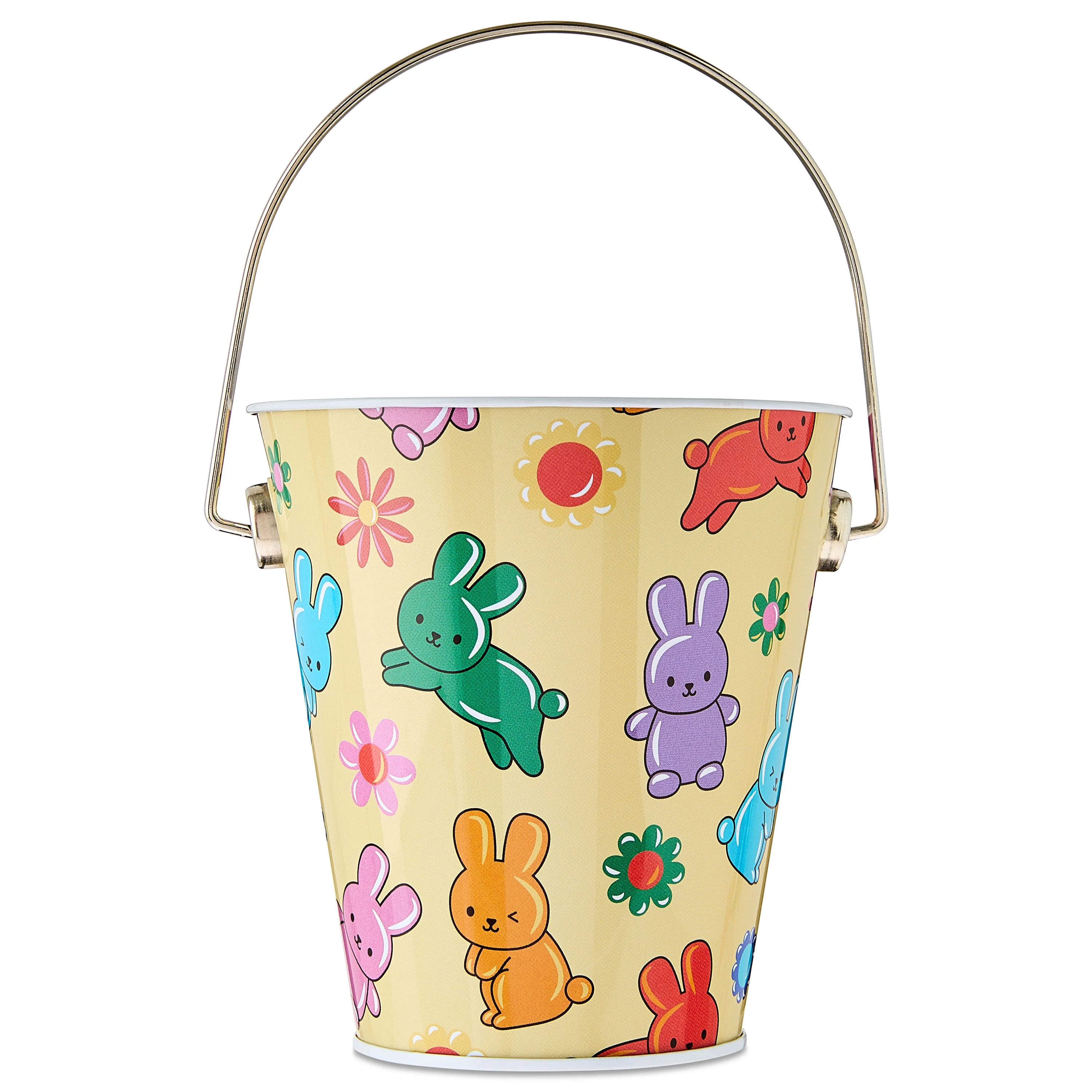 Bunnies and Flowers Tin Pail, Multicolor, 4" x 4.5", Easter by Way To Celebrate | Walmart (US)