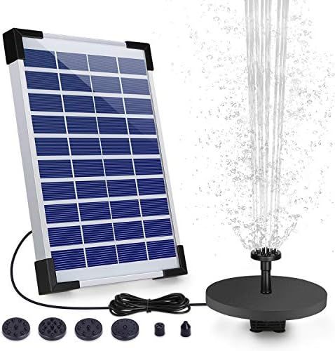 AISITIN Solar Water Fountain 5.5W 1500mAH Battery Backup Solar Floating Fountain Pump, 6 Nozzles,... | Amazon (UK)
