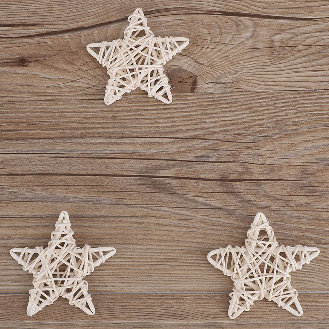 FLEXMAN 6Pcs Naturally Rattan Stars, 3.35 X 3.35 DIY Wicker Rattan Star Shaped Balls, Crafts Home... | Amazon (US)